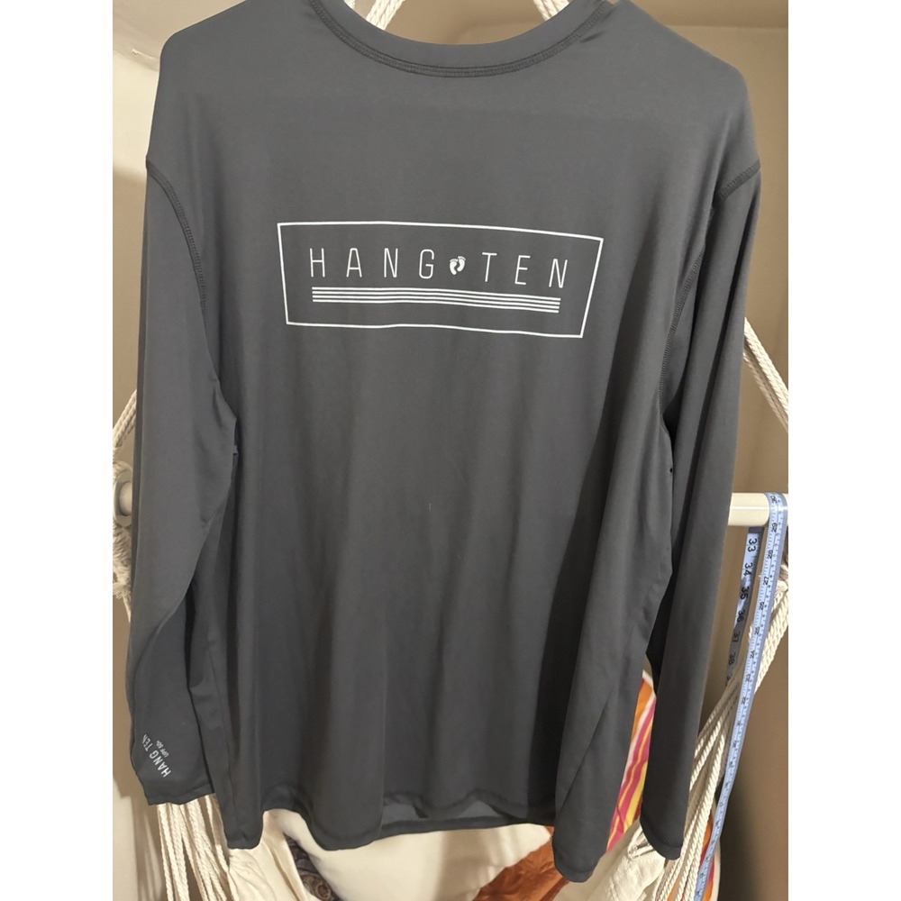 Soft HANG TEN Size L Sun Tee Shirt Long Sleeve Charcoal UV Protection UPF 50